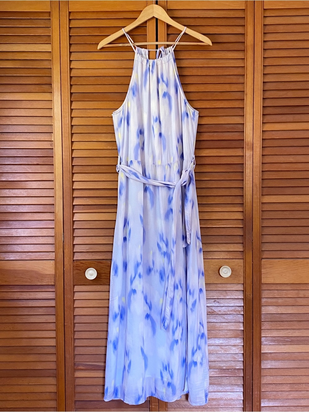 Cloth & Stone Dress Women's Size Small Halter Maxi Sleeveless Watercolor Print